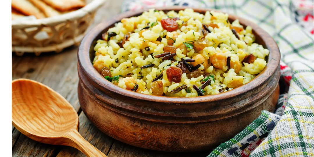 Άγριο ρύζι με μανιτάρια, λαχανικά και σταφίδες - Images
