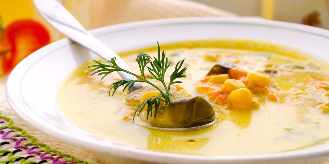 Σούπα με καλαμπόκι και λαχανάκια Βρυξελλών  - Images