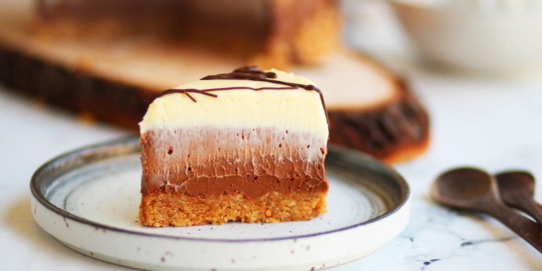Ακαταμάχητο cheesecake με 3 στρώσεις σοκολάτας - Images